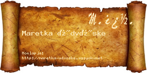 Maretka Üdvöske névjegykártya